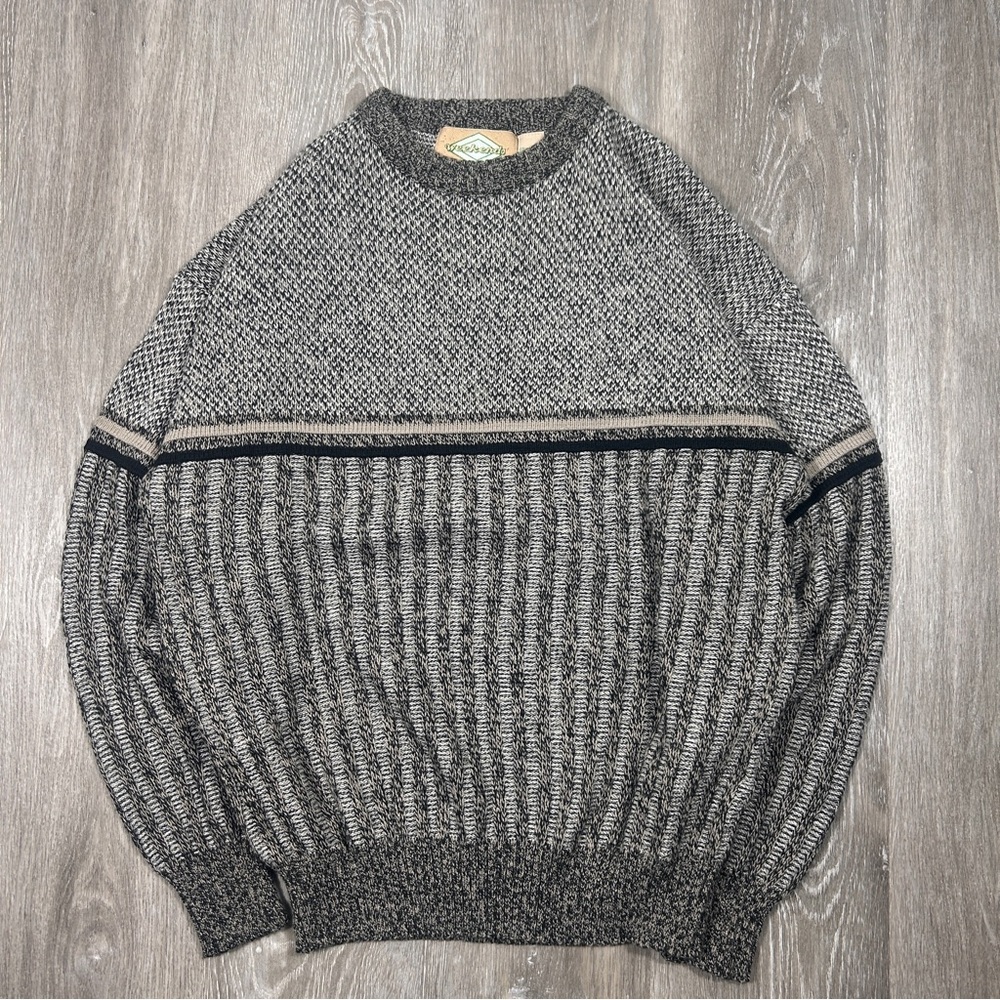 Grandma Wool Knit Cropped Long Sleeve Coogi Inspired